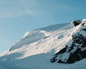 Превью обои снег, склон, зима, природа