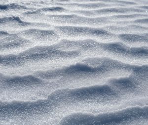 Превью обои снег, волны, поверхность, зима, макро, белый