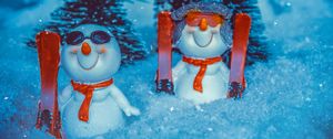 Превью обои снеговик, новый год, рождество, снег, статуэтка, игрушка