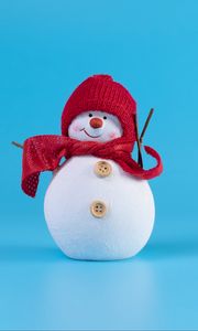 Превью обои снеговик, шарф, шапка, новый год