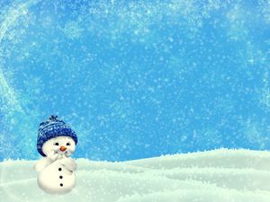 Превью обои снеговик, зима, рождество, новый год, милый, иллюстрация