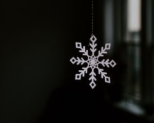 Превью обои снежинка, украшение, белый, рождество, новый год