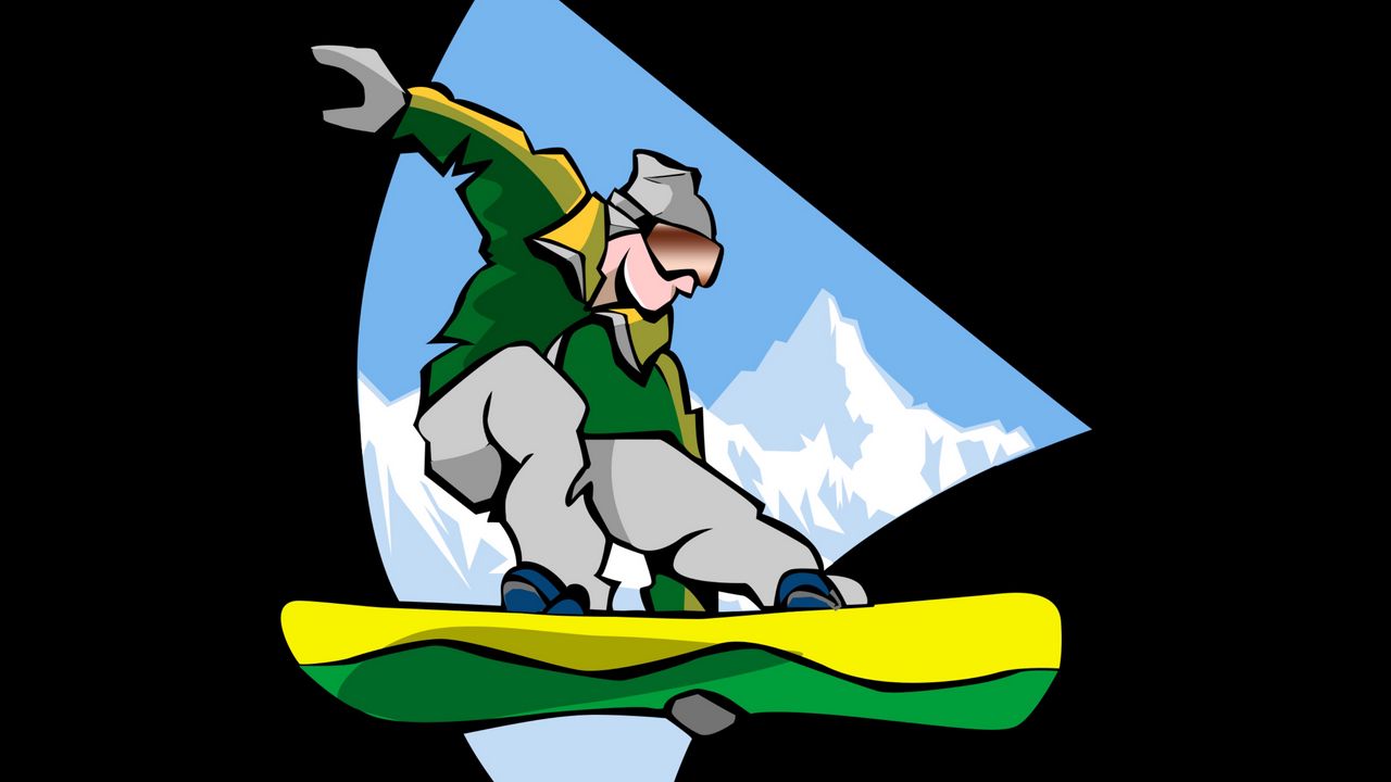Обои сноубордист, сноуборд, логотип, вектор