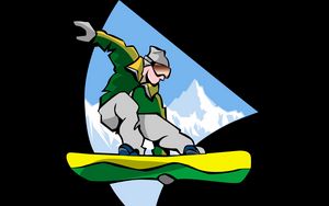 Превью обои сноубордист, сноуборд, логотип, вектор