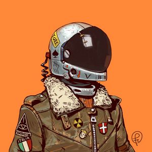 Превью обои солдат, шлем, арт, digital art, sci-fi