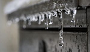 Превью обои сосульки, лед, размытие
