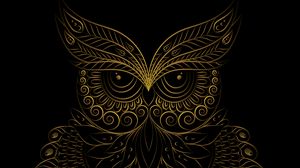 Превью обои сова, птица, узор, арт