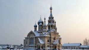 Превью обои спасский храм, село кукобой, ярославская область, храм, зима, снег, холод, россия