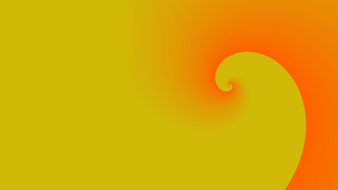 Обои спираль, абстракция, градиент, желтый, оранжевый