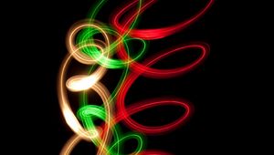 Превью обои spiral, neon, line, twisted