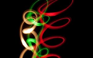 Превью обои spiral, neon, line, twisted
