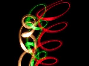 Превью обои spiral, neon, line, twisted