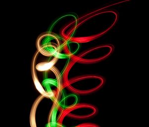 Превью обои spiral, neon, line, twisted