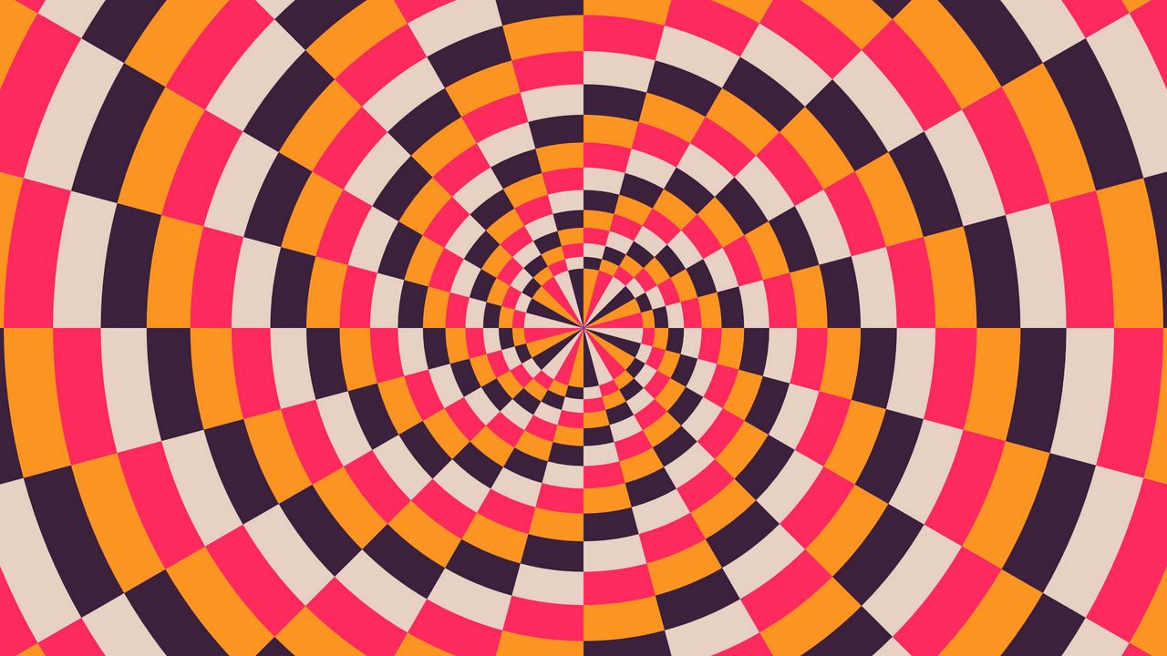 Обои спираль, разноцветный, оптическая иллюзия