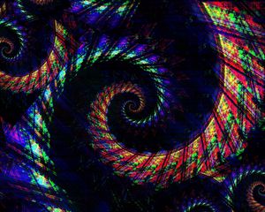Превью обои спираль, разноцветный, темный, абстракция