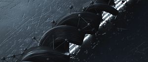 Превью обои спираль, структура, 3d, черный