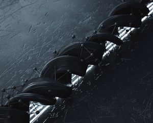 Превью обои спираль, структура, 3d, черный