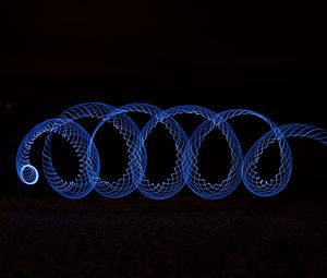 Превью обои спираль, светографика, синий