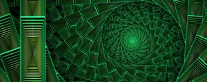 Превью обои спираль, узор, свечение, абстракция, зеленый