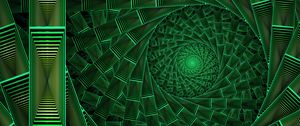 Превью обои спираль, узор, свечение, абстракция, зеленый