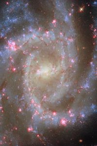 Превью обои спиральная галактика, звезды, туманности, блестки, космос