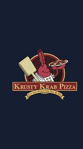Превью обои spongebob squarepants, mr krabs, логотип, пицца