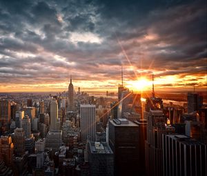 Превью обои сша, нью-йорк, вид сверху, небоскребы