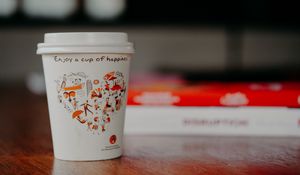 Превью обои стакан, надпись, кофе