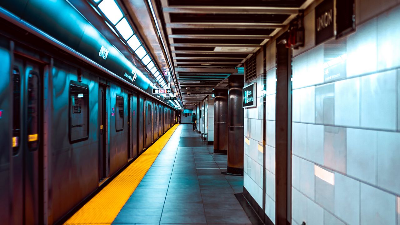 Обои станция, метро, подземный, транспорт, платформа