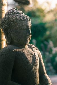 Превью обои статуя, будда, буддизм, каменный, скульптура
