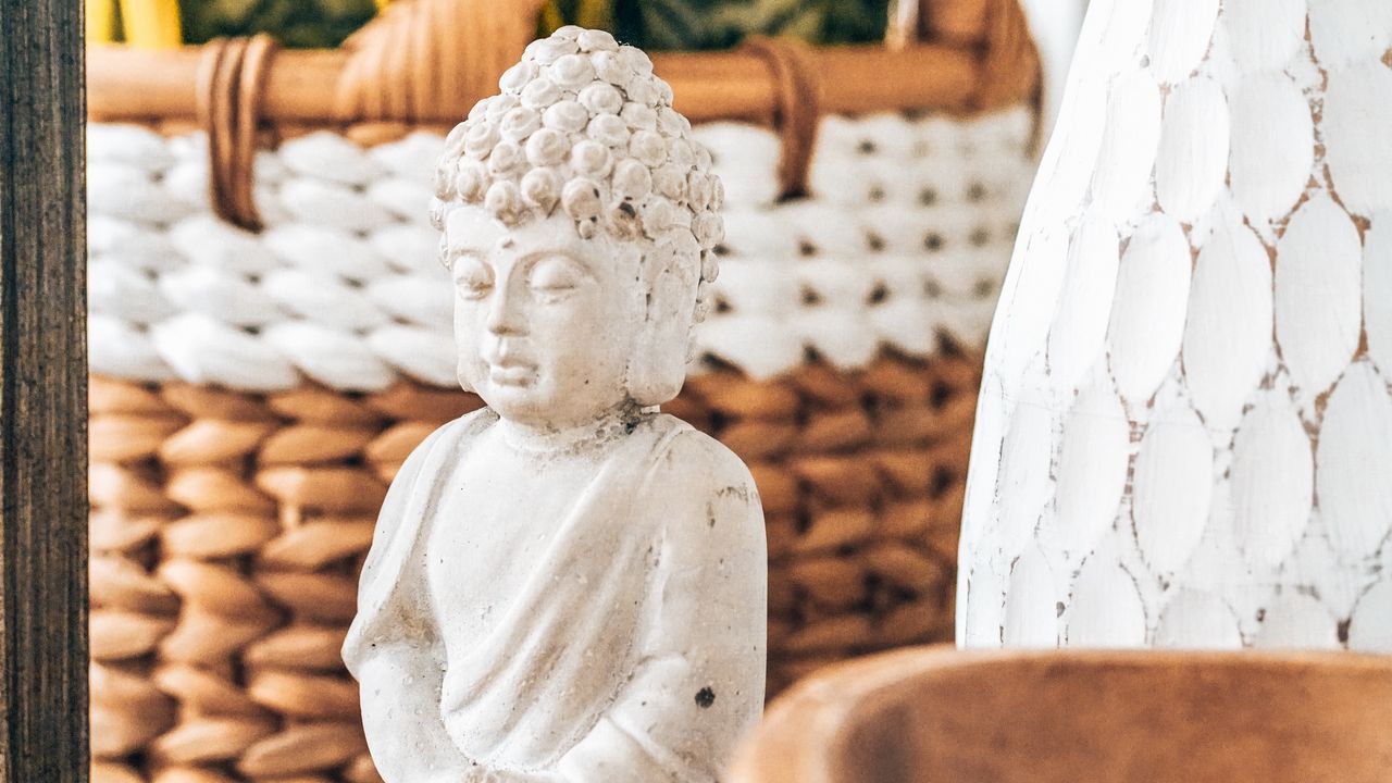 Обои статуя, будда, буддизм, белый, каменный