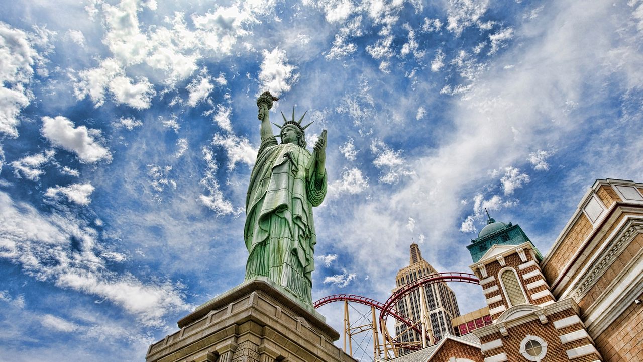 Обои статуя свободы, нью-йорк, соединенные штаты америки, hdr