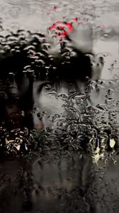 Превью обои стекло, дождь, макро, мокрый, поверхность