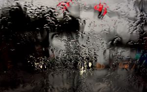 Превью обои стекло, дождь, макро, мокрый, поверхность