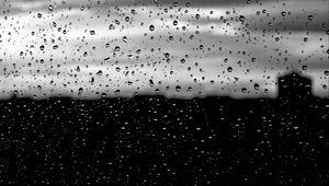 Превью обои стекло, дождь, макро, капли, темный