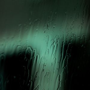 Превью обои стекло, дождь, вода, макро, зеленый
