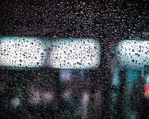 Превью обои стекло, капли, дождь, влага, поверхность, влажный