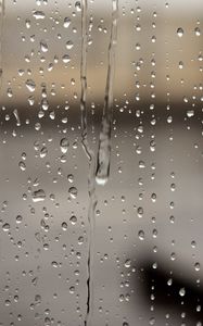 Превью обои стекло, капли, дождь, макро, мокрый, прозрачный