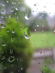 Превью обои стекло, капли, дождь, макро, прозрачный