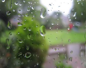 Превью обои стекло, капли, дождь, макро, прозрачный