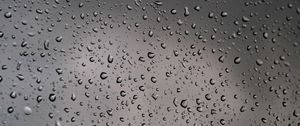 Превью обои стекло, капли, поверхность, макро, дождь, серый