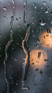 Превью обои стекло, капли, вода, дождь, размытие