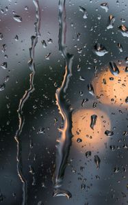 Превью обои стекло, капли, вода, дождь, размытие