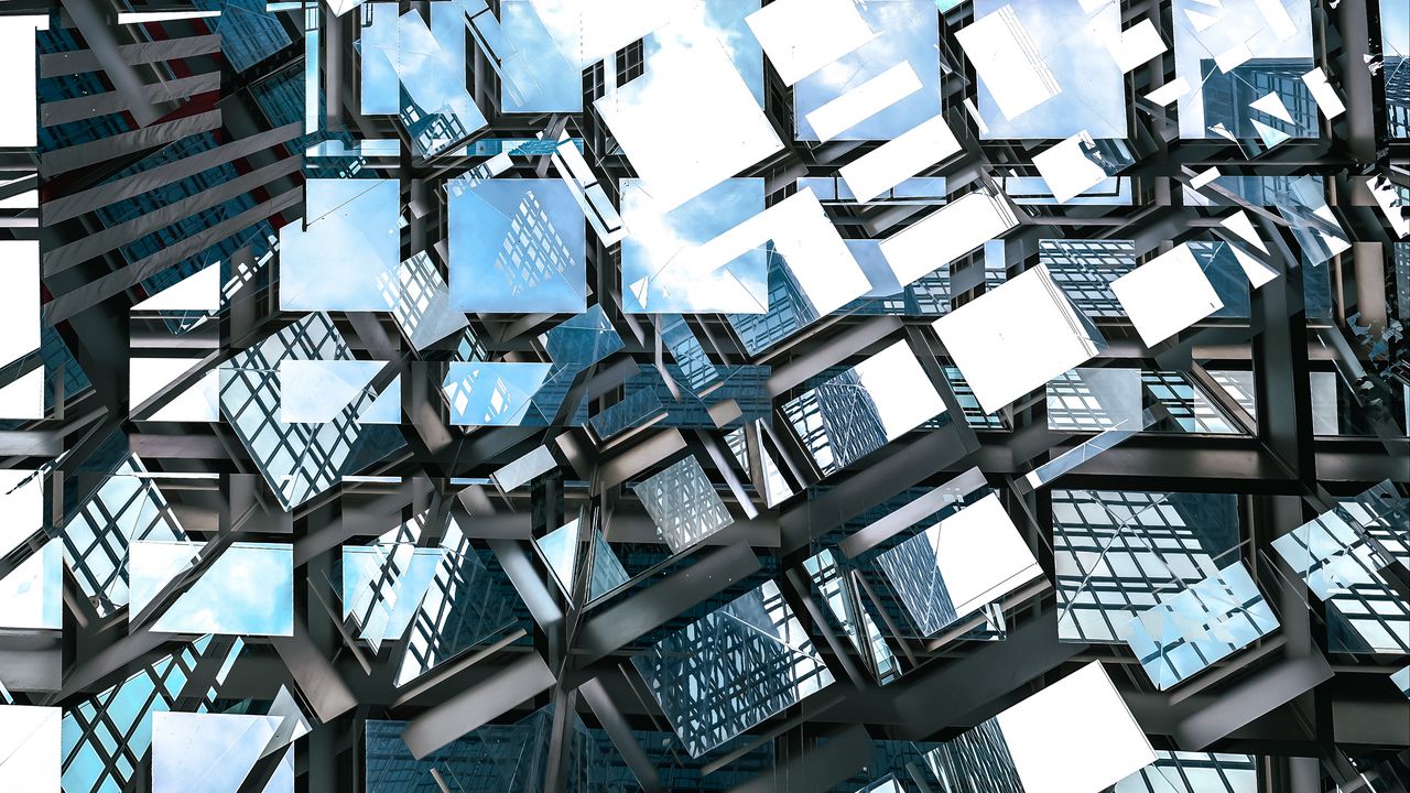 Обои стекло, отражение, архитектура, здание