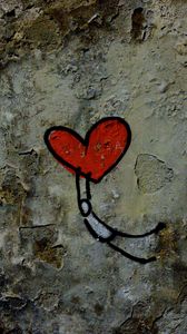 Превью обои стена, граффити, сердце, любовь, стрит арт