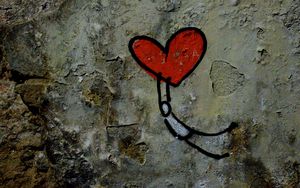 Превью обои стена, граффити, сердце, любовь, стрит арт