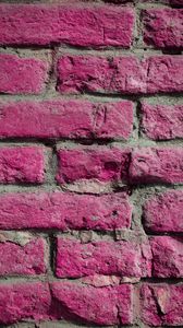 Превью обои стена, кирпич, текстура, розовый