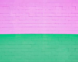 Превью обои стена, кирпичный, текстура, фиолетовый, зеленый
