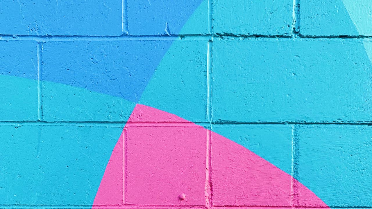 Обои стена, краска, поверхность, синий, розовый