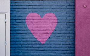 Превью обои стена, краска, сердце, любовь